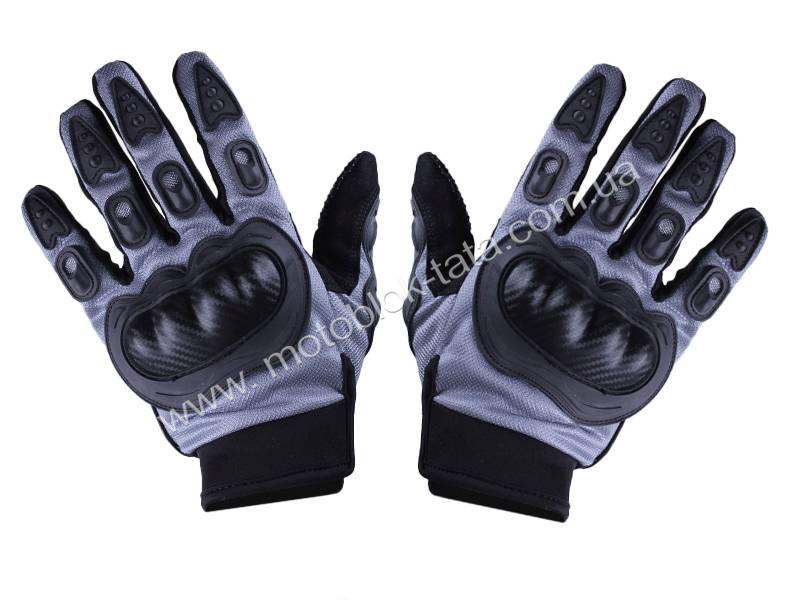 Мотоперчатки черные с серым текстиль size L MS07