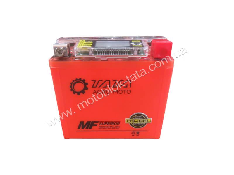 Акумулятор гелевий, 7АH MOTO 12N7BL-BS, оранж., 145*60*130 мм З ДИСПЛЕЄМ - OUTDO