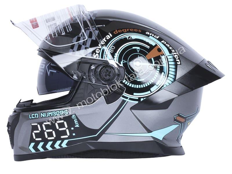Шолом для мотоцикла, скутера 800 Racing 269 TTG інтеграл (сірий з графікою глянсовий, size M), изображение 5