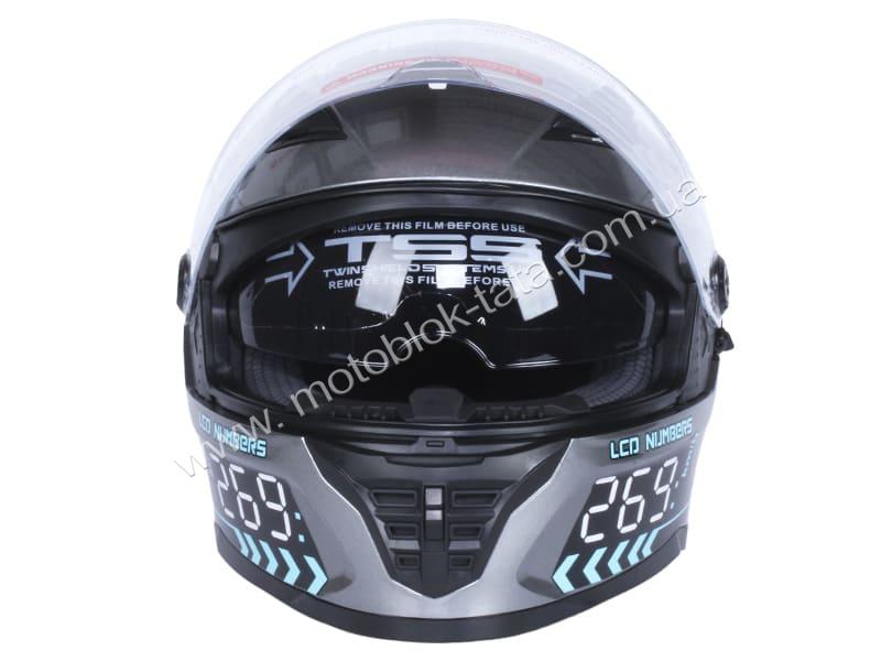 Шолом для мотоцикла, скутера 800 Racing 269 TTG інтеграл (сірий з графікою глянсовий, size M), изображение 6