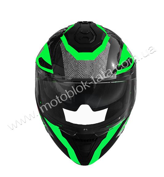 Шолом 911 чорний із зеленим size L (трансформер) - TTG