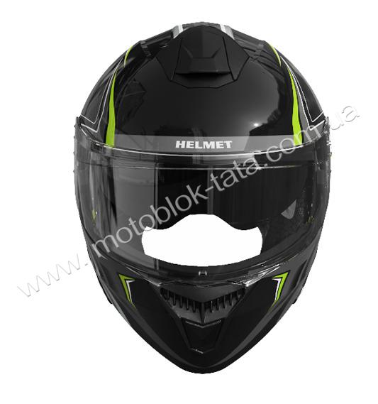Шлем 909-А черный с зелёным size M (трансформер)  - TTG
