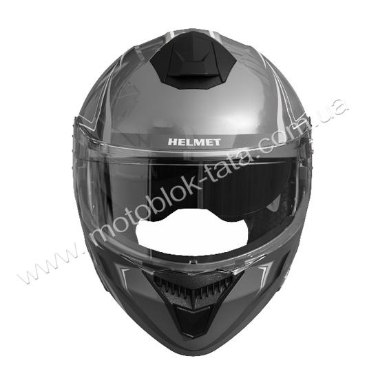 Шлем 909-А серый с белым size L (трансформер)  - TTG