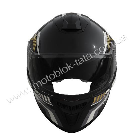 Шлем 902 черный с жёлтой графикой - TTG