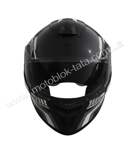 Шлем 902 черный с белой графикой - TTG