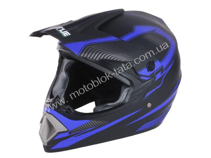 Шолом мотоциклетний кросовий VIRTUE MD-905, синій матовий, size M