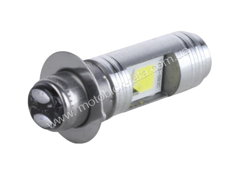 Лампа фари діодна YBX на скутер, 2 кристали, 1 вусик, П15Д-25-1, 12В, 35/35W, LED, тип 2