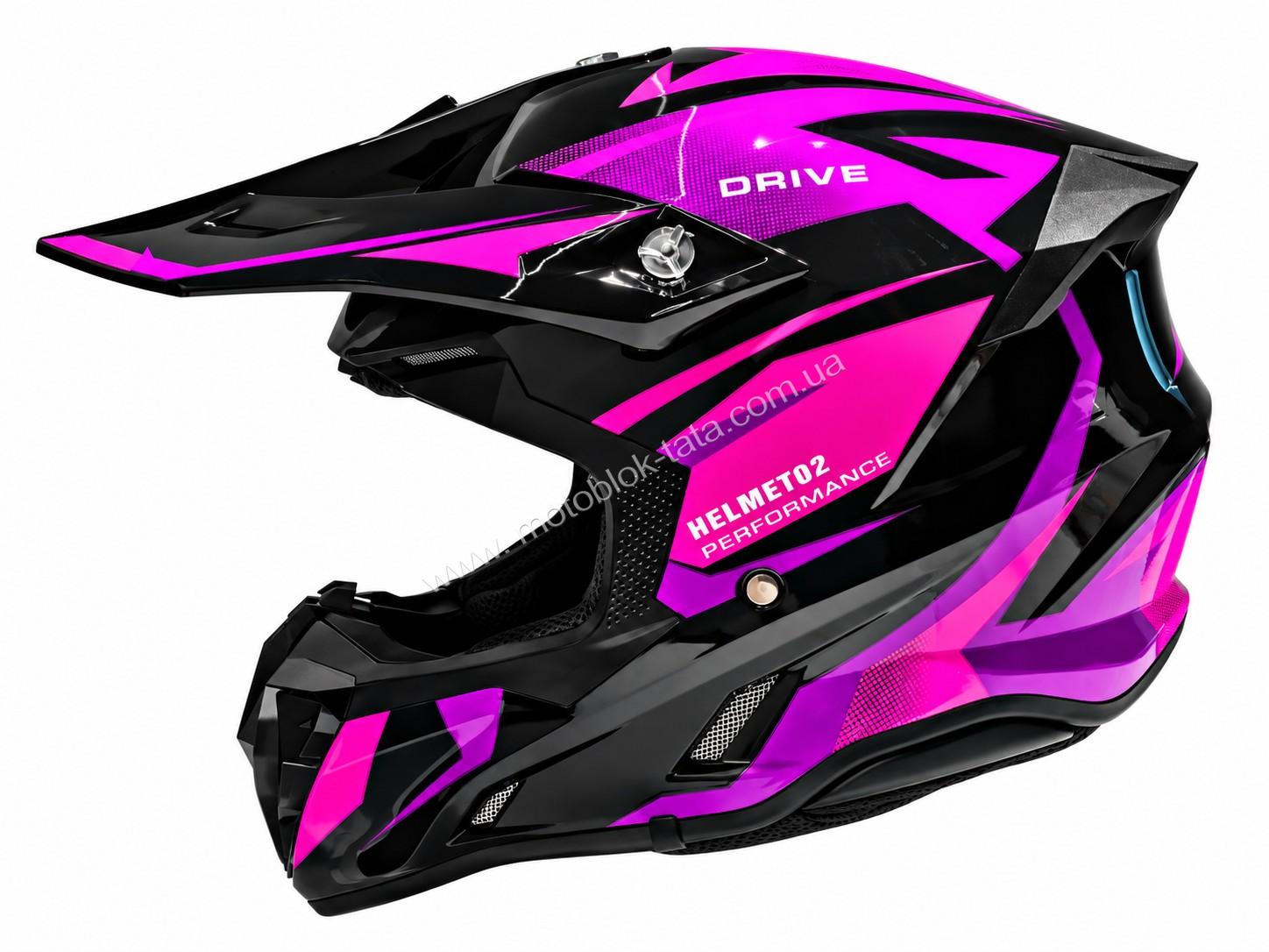 Шлем для мотоцикла, скутера 718 Neon TTG (черный с фиолетовым, size M)
