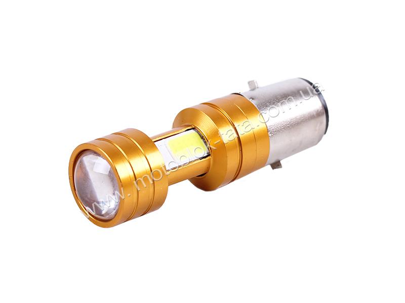 Лампа фари діодна 2 кристали лінза Н6 BA20D 12V 35/35W - LED - АМ