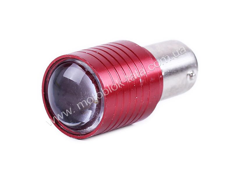 Лампа діодна лінза стопа двоконтактна S25 червоний - AM