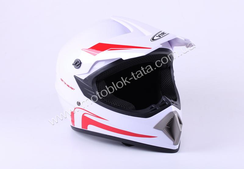 Шлем мотоциклетный кроссовый MD-905 VIRTUE (бело-красный, size L)