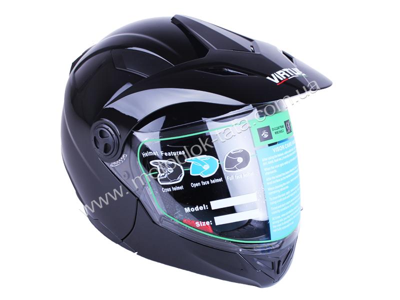 Шлем мотоциклетный закрытый дуал-спорт трансформер MD-900 VIRTUE (черный, size L)