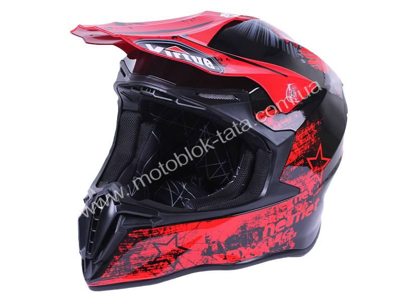 Шлем детский мотоциклетный кроссовый MD-911 VIRTUE (черно-красный, size XS)
