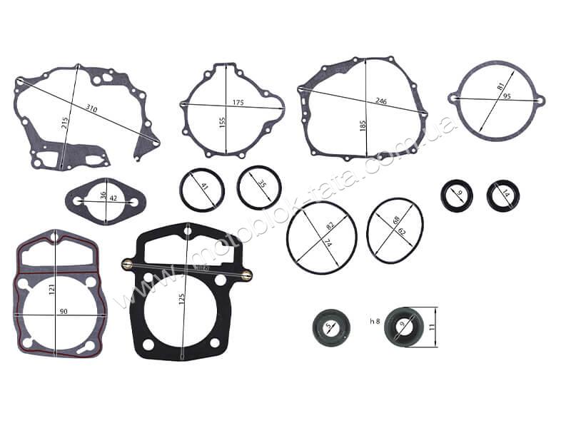 Прокладки двигуна ТАТА на бензиновий двигун СВ-250СС, тип 2