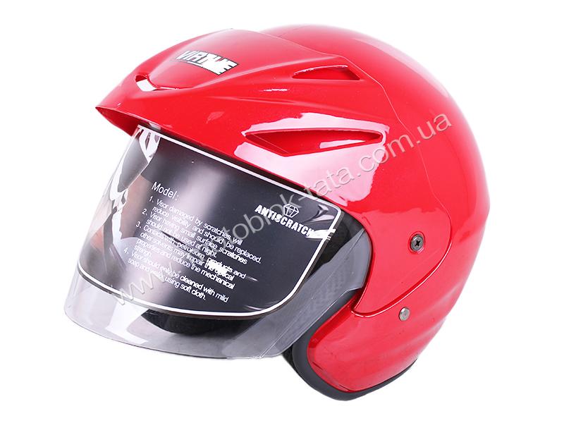 Шлем мотоциклетный открытый с козырьком MD-705H VIRTUE (красный, size S)