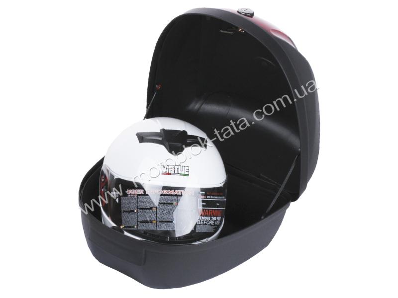 Кофр (багажник) для мотоцикла задній TΛTΛ YM-0807 (V-28L) 39.5×39.5×30 чорний з червоним, изображение 5