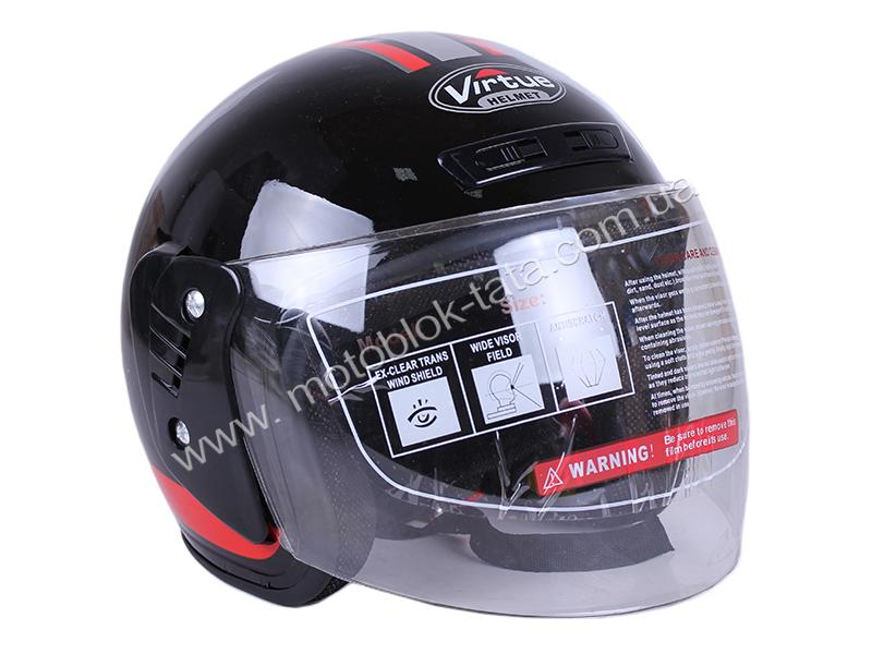 Шлем мотоциклетный открытый MD-В201 VIRTUE (черно-красный глянцевый, size L)