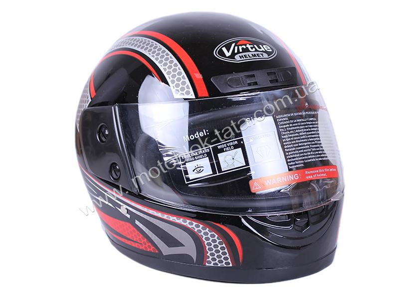 Шлем мотоциклетный интеграл МD-A105 VIRTUE (черно-красный глянцевый, size L)