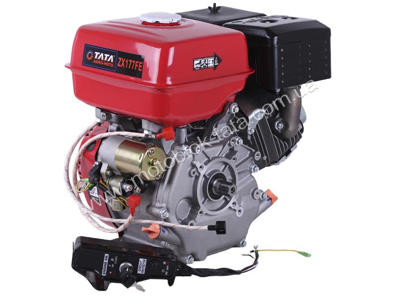 Двигатель бензиновый 177F ТАТА с электростартером (выход вала под шлицы, 25 мм) 9 л.с.