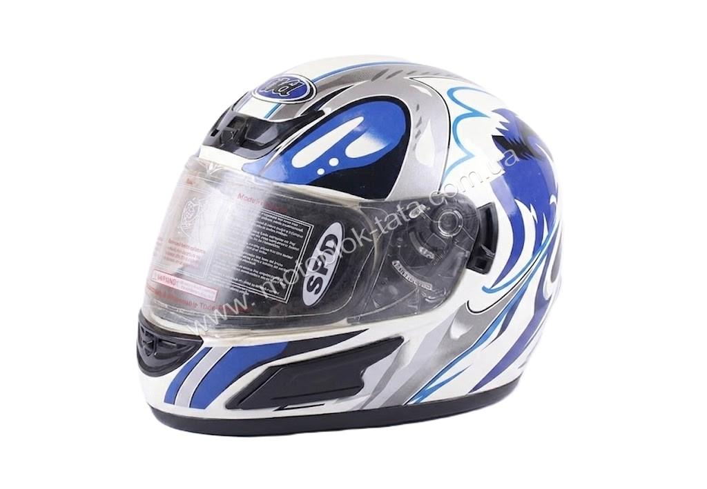 Шлем для мотоцикла, скутера 2001 интеграл TT AGRO MOTO (сине-белый, size M)