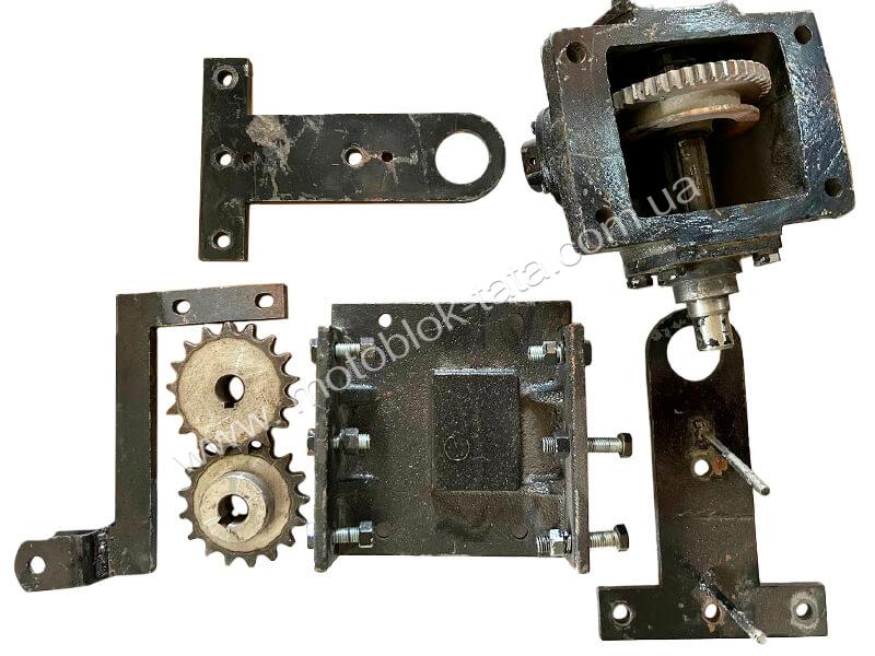Переходной редуктор фрезы в сборе ТАТА на мототрактор, без гидравлики, УЦЕНКА